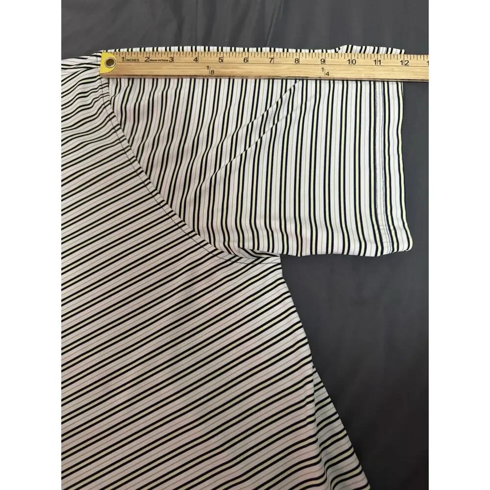 FootJoy Mens XL Golf Polo Striped White Yellow Blue Serrano Club Performance S/S